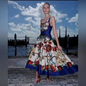 Alice + Olivia Diana Floral Bustier High Low Cocktail Dress in Gilded Rose- NWT